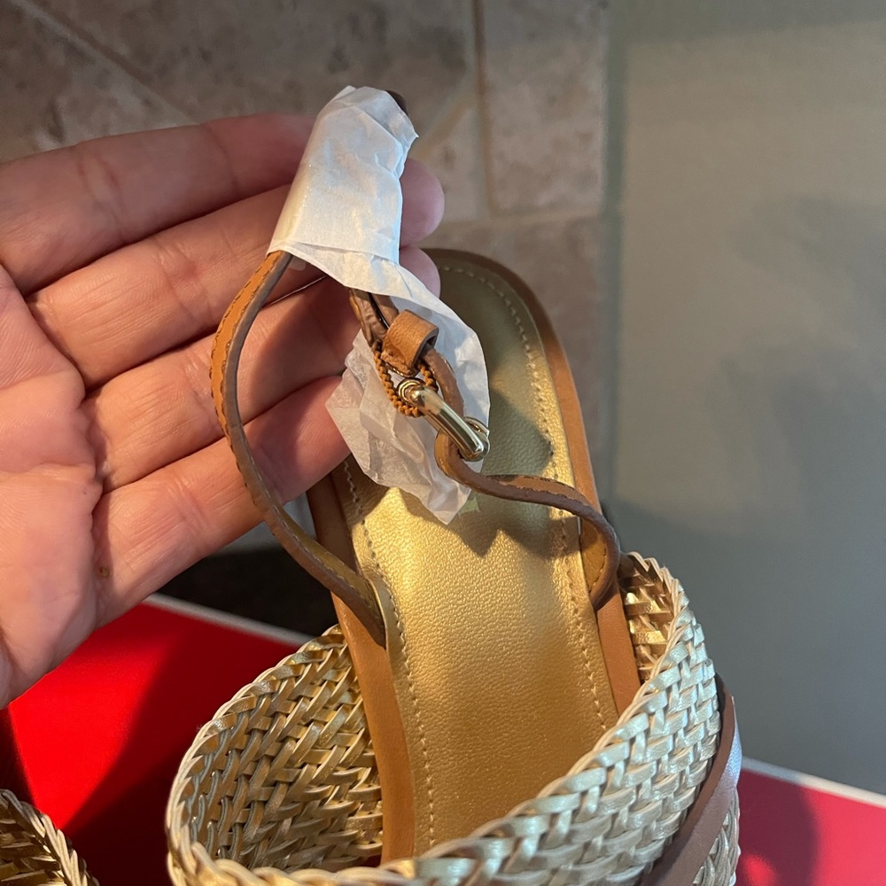 Coach Beatriz mat calf sandals size 8Ginger/gold - Picture 5 of 13